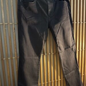Black Straight Fit Jeans with Distressed Knee